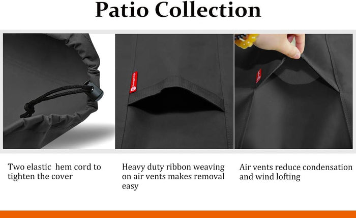 50" Premium Square Patio Fire Pit Table Cover, 50"L x 50"W x 24"H, Waterproof 600D Heavy Duty Fire Pit Cover
