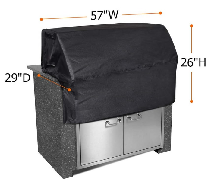 57 inch Built-in Grill Cover Heavyduty Waterproof 600D Built in Barbecue Grill Cover -57''(W) × 29''(D) × 26''(H)