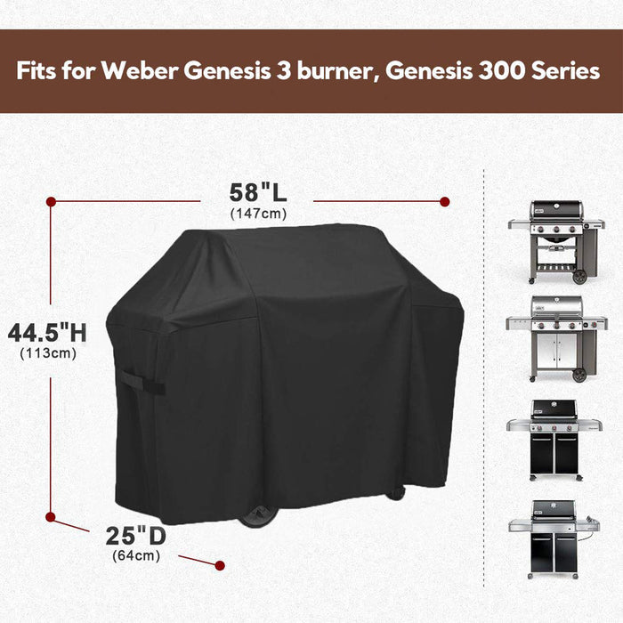 58'' Grill Cover 7130 for Weber Genesis 3 Burner Grills and Most 2-3 Burner Grills