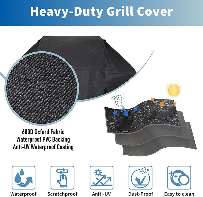 58'' Premium Grill Cover 7130 for Weber Genesis II, Genesis 3 Burner Grills and Spirit 300 Series with Side Knobs Grills