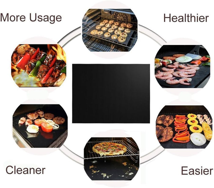 6 Pcs BBQ Grill Mat Set, Heavy Duty, Reusable, Easy to Clean and Non-Stick, 15.75 x 13 Inch