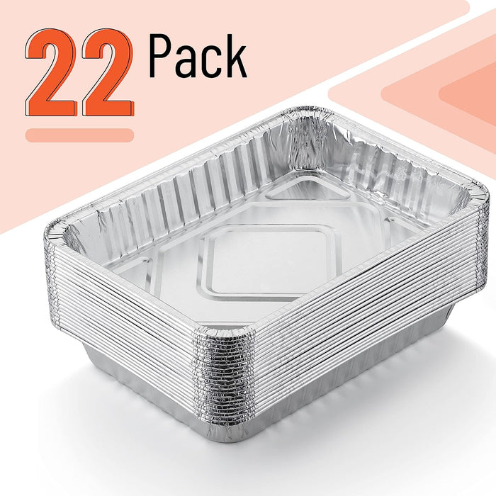 6415 22 Pack Silver Small Drip Pans fits Weber Charcoal Kettles, Pulse, Weber Q Series, Spirit and Genesis Series Grills
