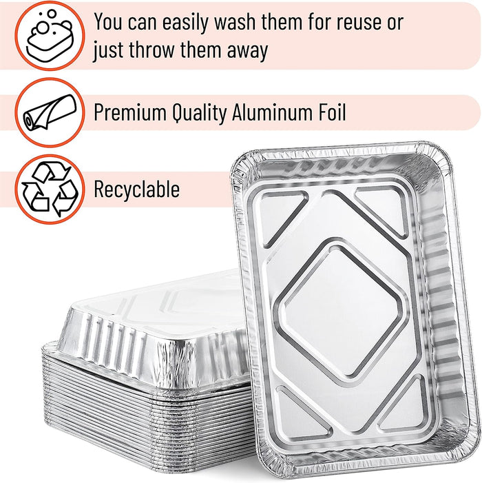 6415 22 Pack Silver Small Drip Pans fits Weber Charcoal Kettles, Pulse, Weber Q Series, Spirit and Genesis Series Grills