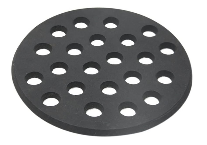6.5" Round Cast Iron Bottom Fire Grate for S/Mini/Medium Big Green Egg Kamado Grill, BBQ High Heat Charcoal Plate