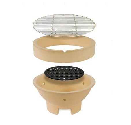 6.5" Round Cast Iron Bottom Fire Grate for S/Mini/Medium Big Green Egg Kamado Grill, BBQ High Heat Charcoal Plate