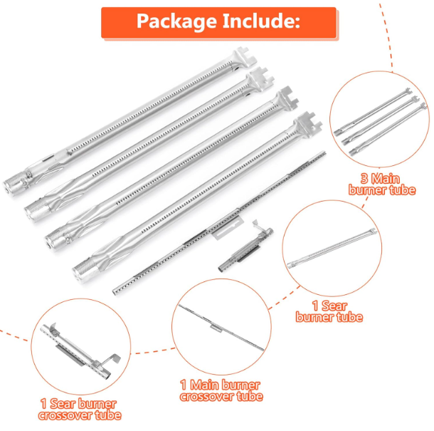 68948 Burner Tubes Kit for Weber Spirit 3 Burner 330, 335 Grills, Gas BBQ Grills Replacement Parts