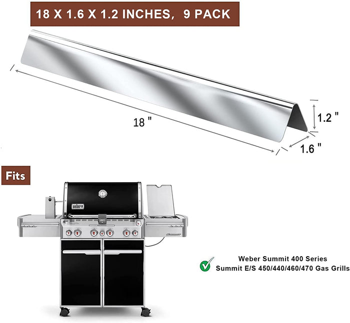 Flavorizer Bars for Weber Summit E-420, S-420 4 Burner Gas Grills, Weber 67669 304 Stainless Steel Parts