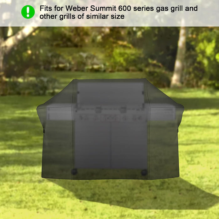 7109 Premium Grill Cover for 7555 Weber Summit 600 Series 6 Burner Gas Grills, 75" W x 27" D x 47" H