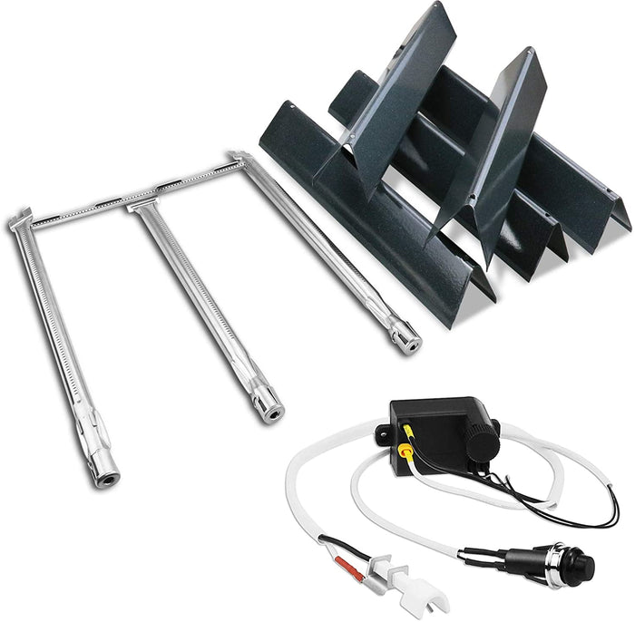 7636 Flavorizer Bars + 69787 Burner + Ignitor Kit fits Weber Spirit E-310, S-310, E-320, S-320, E-320, SP-330 etc Grills