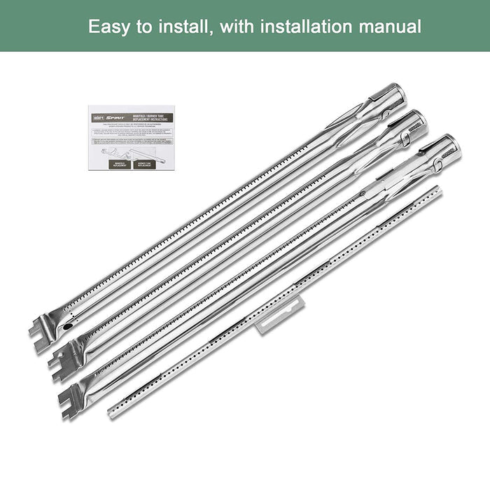 7636 Flavorizer Bars + 69787 Burner + Ignitor Kit fits Weber Spirit E-310, S-310, E-320, S-320, E-320, SP-330 etc Grills