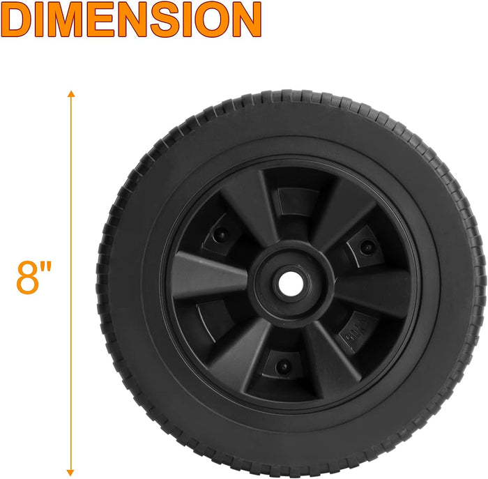 8 Inch Plastic Grill Wheels 2Pcs Kit for Grill Master Grills