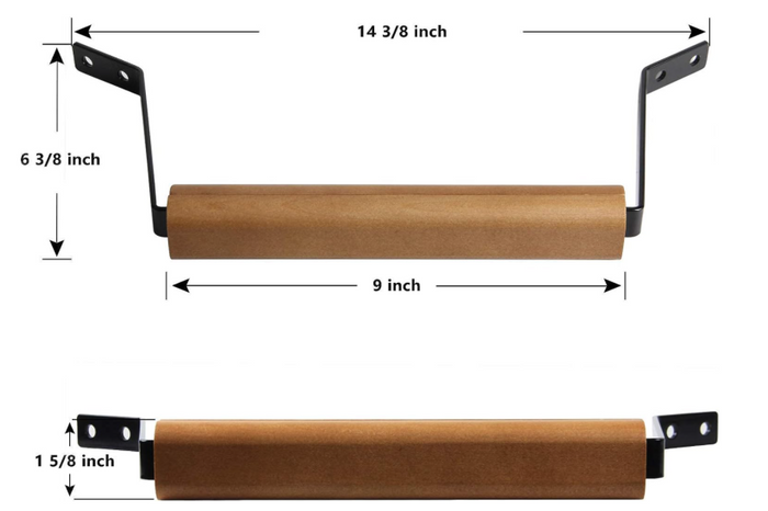 9 inch Maple Wooden Handle for Large Big Green Egg, High Heat Resistant