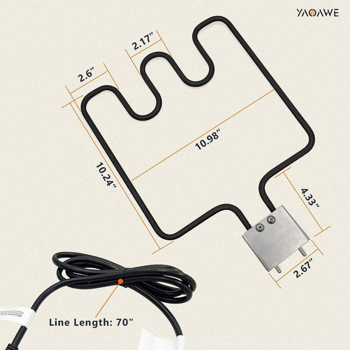 9007090064 Heating Element & Thermostat Cord Controller Kit for Masterbuilt Electric Smokers & Turkey Fryers