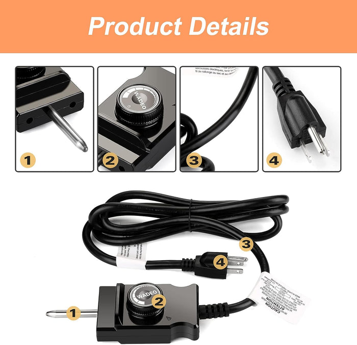 9007160016 Thermostat Probe Control Power Cord fits Masterbuilt Electric Smokers