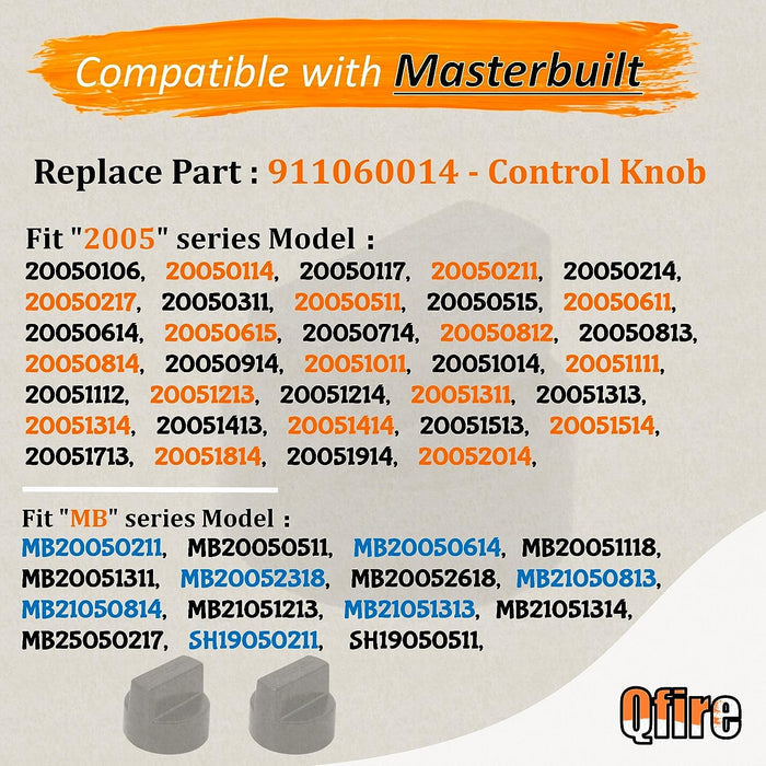 911060014 Control Knobs fits Masterbuilt GS30D 2 Door Smoker Grills