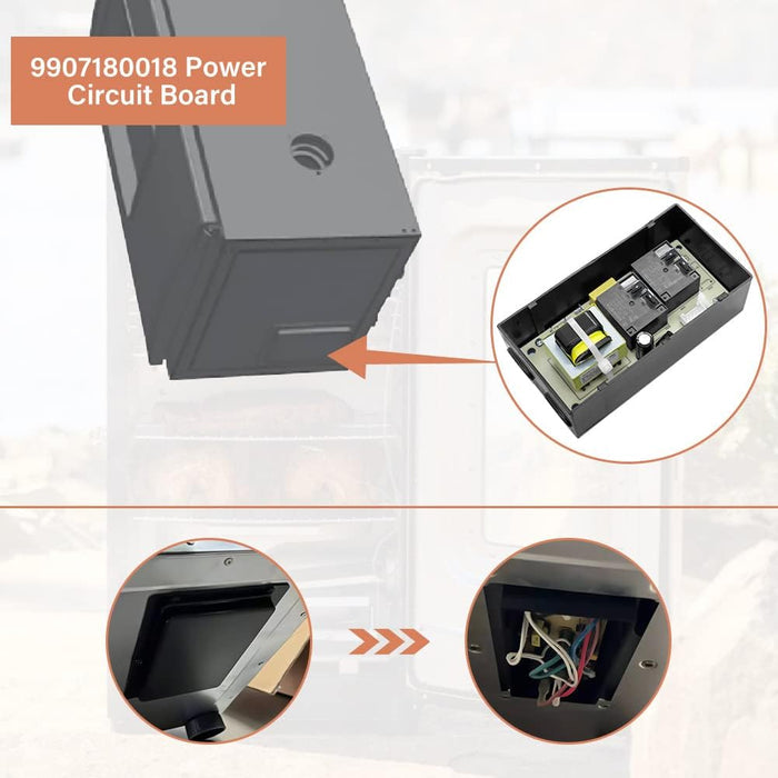 9907180018 Power Circuit Board for Masterbuilt MB20073519 Bluetooth Digital Electric Smoker