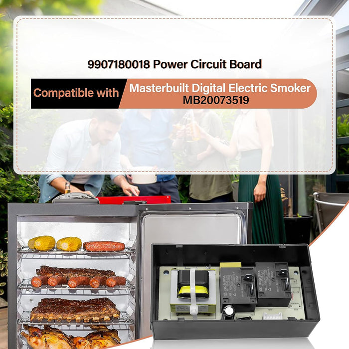 9907180018 Power Circuit Board for Masterbuilt MB20073519 Bluetooth Digital Electric Smoker