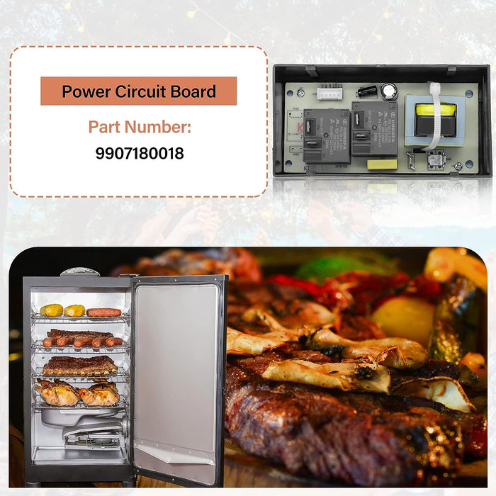 9907180018 Power Circuit Board for Masterbuilt MB20073519 Bluetooth Digital Electric Smoker
