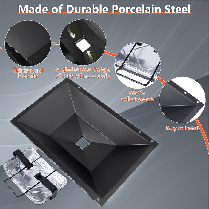 Grease Bottom Tray 99250, 7515 Drip Pan and Liner Kit for Weber Genesis Silver/Gold  B/C Series Models, 17 7/8" x 11 3/4" x 3 1/4"