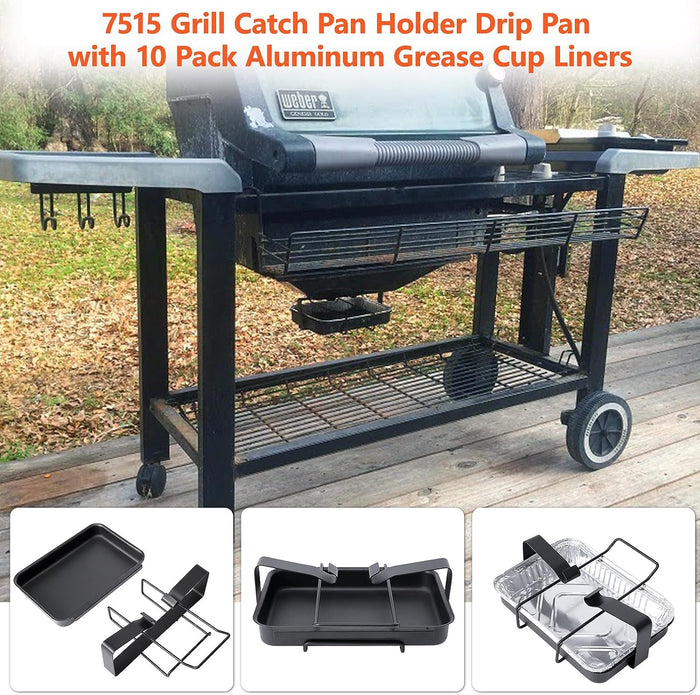 Grease Bottom Tray 99250, 7515 Drip Pan and Liner Kit for Weber Genesis Silver/Gold  B/C Series Models, 17 7/8" x 11 3/4" x 3 1/4"