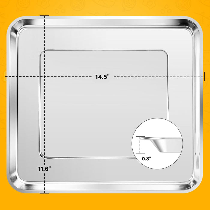 Air Fryer Basket Tray for Cuisinart TOA-95 Toaster Air Fryer Convection Oven, 14.5x11.6" Non-stick Mesh Air Fryer Stainless Steel Basket Wire Rack