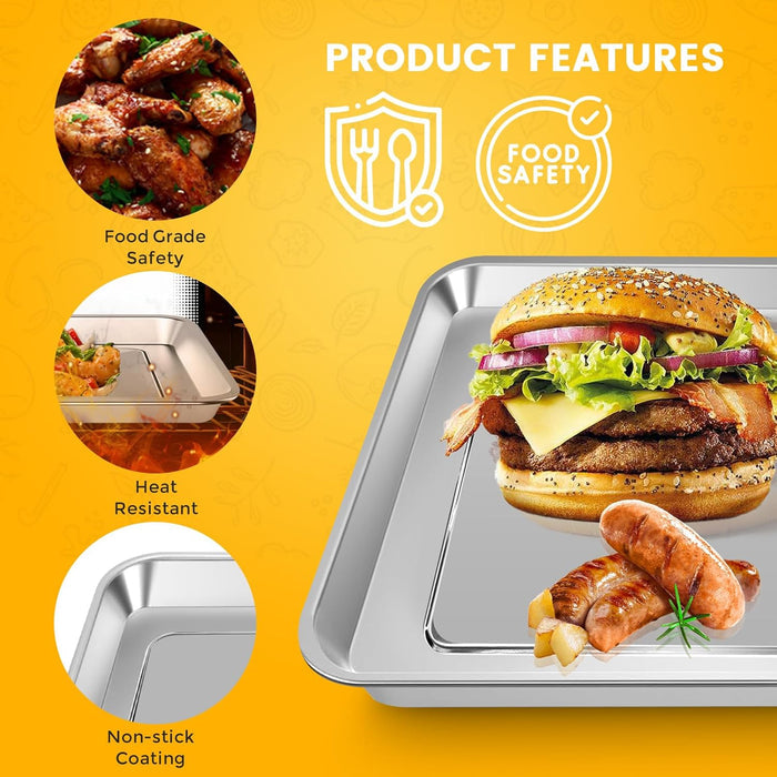 Air Fryer Basket Tray for Cuisinart TOA-95 Toaster Air Fryer Convection Oven, 14.5x11.6" Non-stick Mesh Air Fryer Stainless Steel Basket Wire Rack