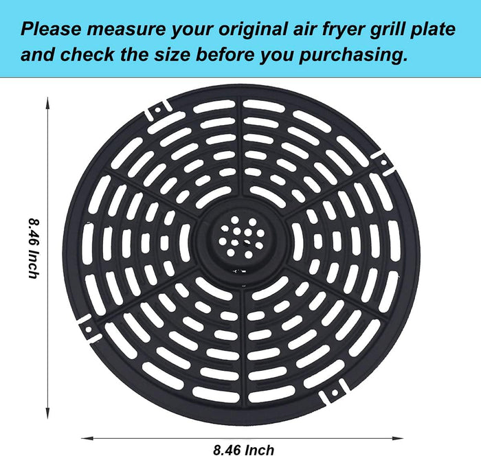 Air Fryer Grill Pan Fit for Chefman Power Dash 5QT Air Fryers Non-Stick Chefman Air Fryer Accessories, Dishwasher Safe 8.46 inches