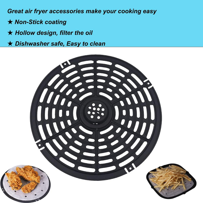 Air Fryer Grill Pan Fit for Chefman Power Dash 5QT Air Fryers Non-Stick Chefman Air Fryer Accessories, Dishwasher Safe 8.46 inches