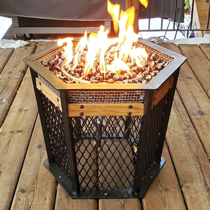 1'' High Luster Reflective Tempered Amber Fire Glass Diamonds Rock for Fire Pit, Fireplace, 10 LBS Kit