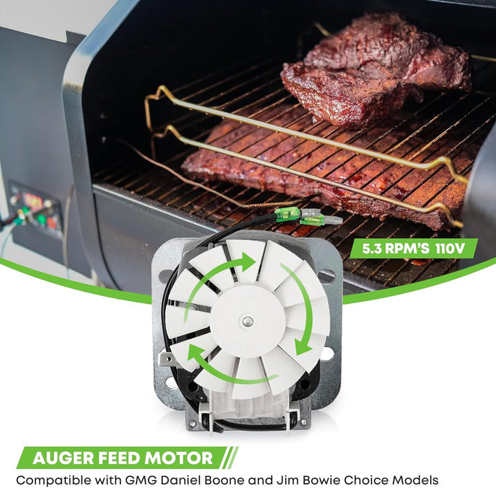 Auger Motor Replacement for 110V GMG Green Mountain Grills Daniel Boone & Jim Bowie Pellet Grills