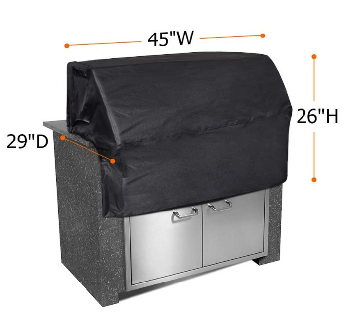 BBQ Grill Cover for TEC 44 Inch Built in Grill, Waterproof 600D Heavyduty UV Resistant - 45''(W) × 29''(D) × 26''(H)