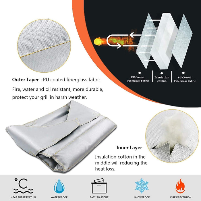 BBQ Insulation Blanket for Camp Chef PG24 Pellet Grills, fits PG24BLKL