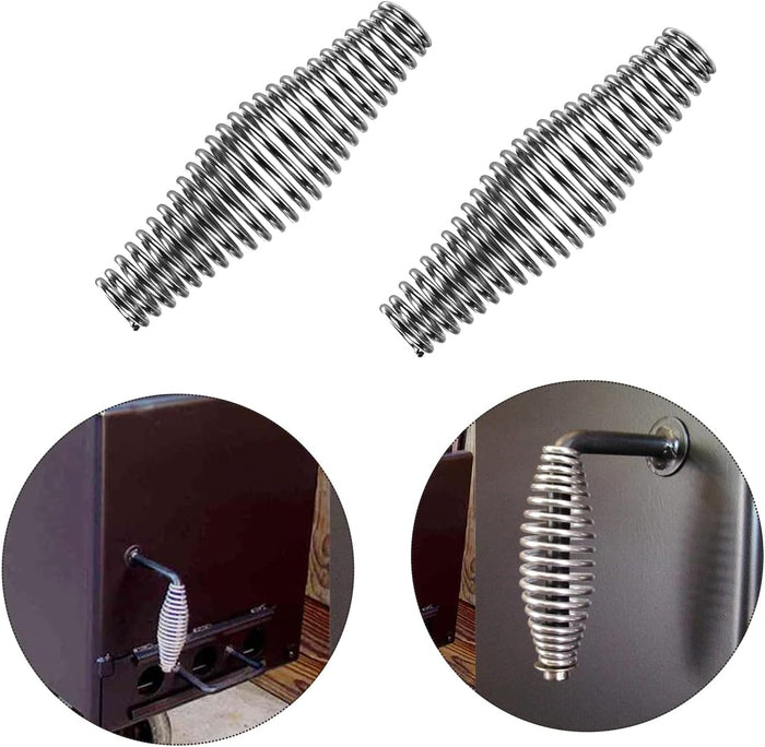 BBQ Spring Handle Stainless Steel Cool Touch 2Pcs Kit for Stoves, Barbecue Smokers, Grills, Fire Pits etc