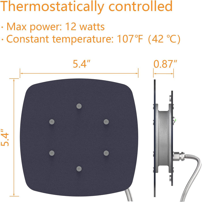 Bird Heater, Thermostatical Bird Warmer for Parakeets, IP67 Waterproof Bird Accessories and Supplies, 12V