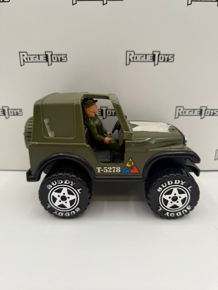 Buddy L Army Jeep w/ Cannon & Figure