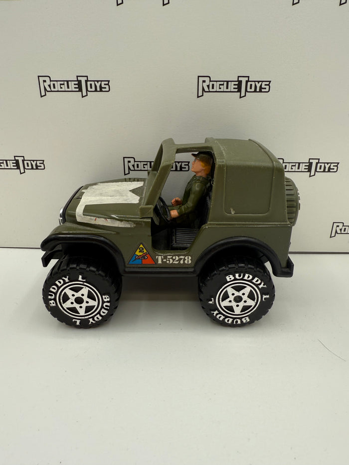 Buddy L Army Jeep w/ Cannon & Figure