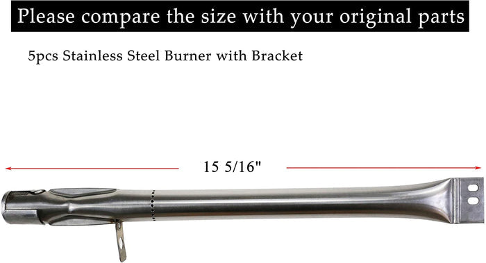 Burners and Igniter Parts Kit for Brinkmann 810-4545-G, 810-2512-F, 810-4535-S, 810-4545-0, 810-4545-F 5 Burner Gas Grills