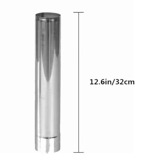 Camp Stove Pipe Stainless Steel Flue Extension 4 Sections of Straight Chimney 2.36"/6cm x 12.6"/32cm