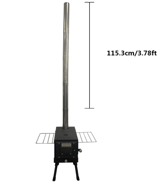 Camp Stove Pipe Stainless Steel Flue Extension 4 Sections of Straight Chimney 2.36"/6cm x 12.6"/32cm