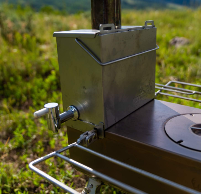 Camp Stove Water Tank for Medium Size Wood Burning Tent Stoves, Durable 304 Stainless Steel