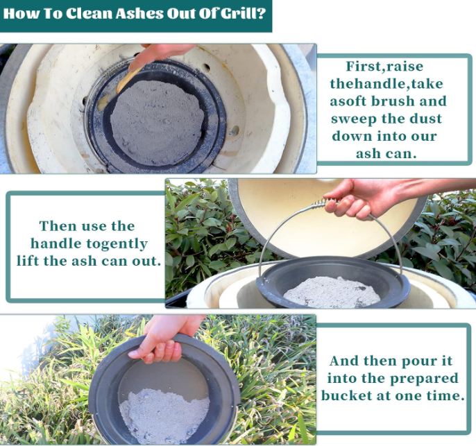 Cast Iron Ash Can with Handle Charcoal Ash Basket for Minimax Big Green Egg Kamado Grill (for Minimax BGE)