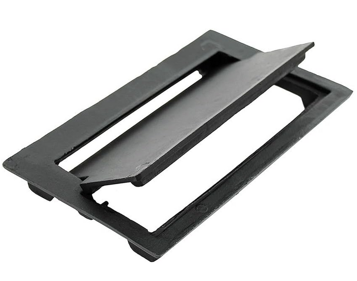 Cast Iron Ash Dump Cover, Fireplace Ash Dump Door, Clean Ash and Debris Without a Mess, 9.5"L x 5.5"W