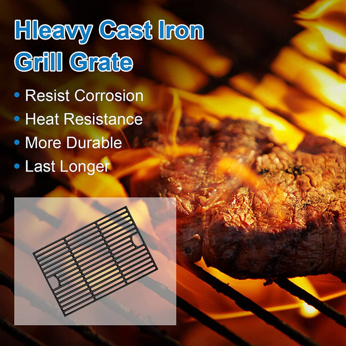 Cast Iron Cooking Grates for Pit boss Memphis 4-1 Grills, 17'' x 11'' x 2 pcs Kit