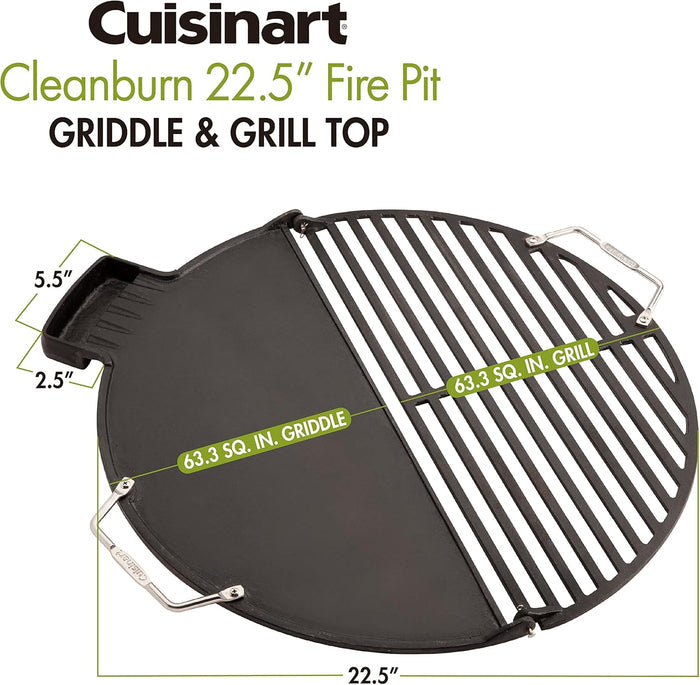 Cast Iron Fire Pit Griddle & Grill Top for Cuisinart CHA-830 Cleanburn Wood-Burning Fire Pit