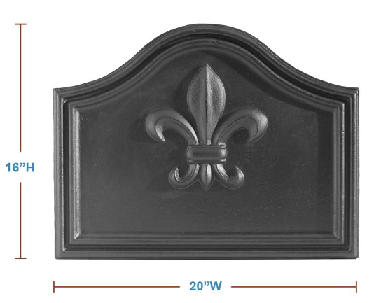 Cast Iron Fireback, 20"L x 16"W
