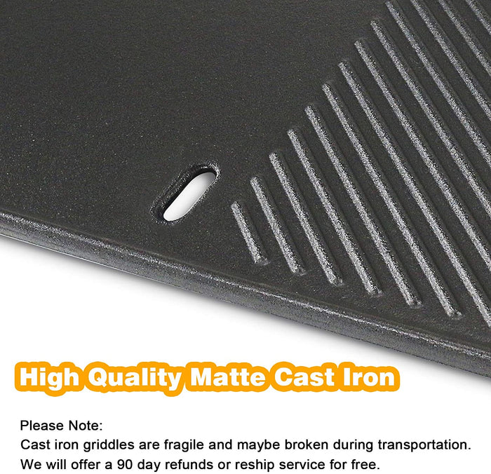 Weber 7637 Cast Iron Grate Griddle Plate for Weber Spirit E-210, S-210, E-220, S-220 Front Knobs Grills