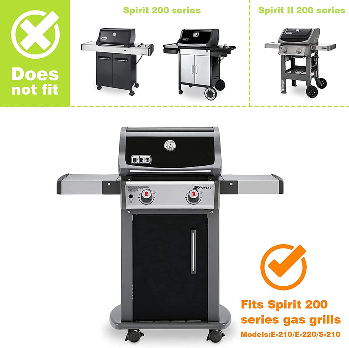 Weber 7637 Cast Iron Grate Griddle Plate for Weber Spirit E-210, S-210, E-220, S-220 Front Knobs Grills