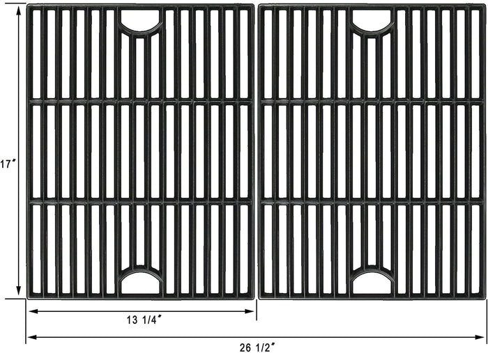Cast Iron Grill Grid Grates Parts for Nexgrill 720-0830F, 720-0830HM, 720-0830HR, 17 x 26 1/2''