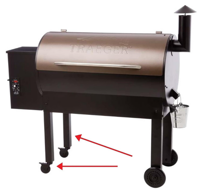 Caster & Leg Kit 2" Square Compatible with Traeger Texas Elite 34, KIT0125, Replacement Parts