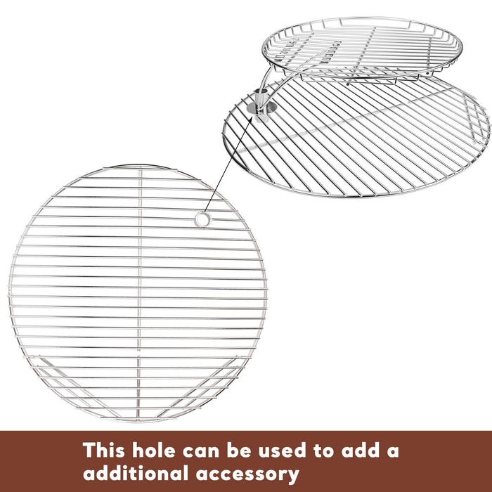 Ceramic Grill 19.5" Grate fits Char-Griller Akorn, Kooker Kamado Ceramic Grills, Stainless Steel Grill Replacement